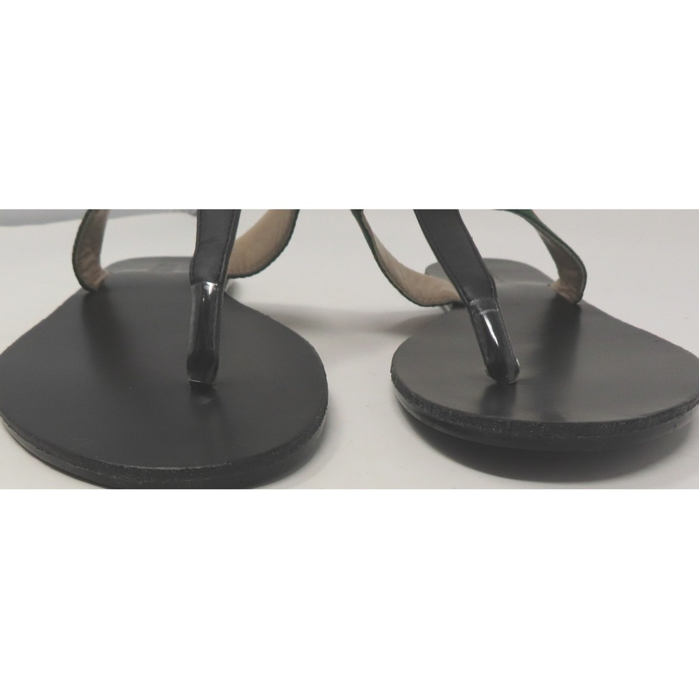 Gucci Double G Web Thong Sandals Black Mens 42 Flip Flops Gold Logo Italy - Picture 7 of 16